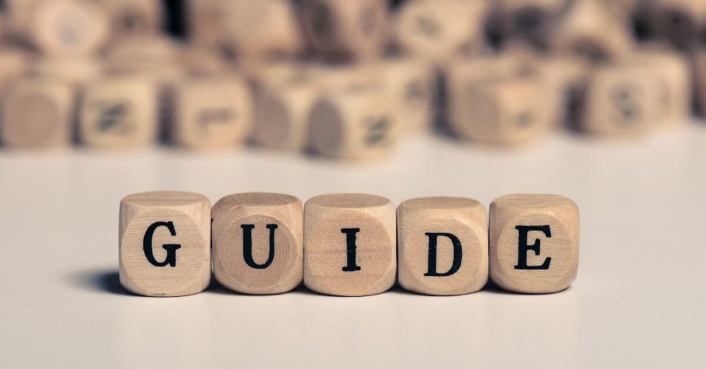 women's dating guide | dice with letters spelling "guide"