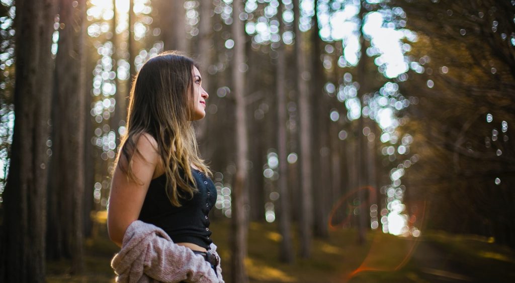 Attractive Woman Standing in the Sun