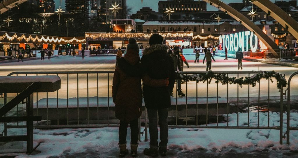 Couple at Ice Skating Rink